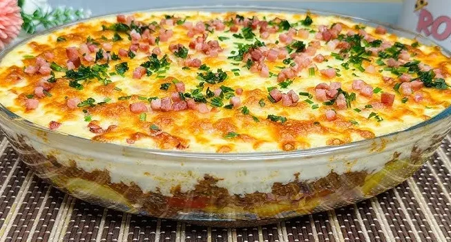 Carne Moída com Batata no Forno